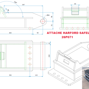 Attache HARFORD SAFELOK SL 30 pour mini-pelles Takeuchi