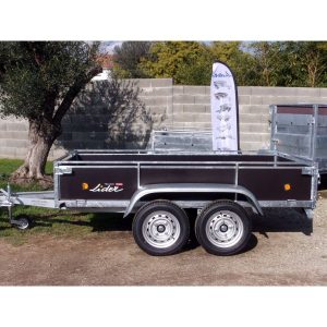 Remorque bois 2 essieux LIDER 500/750 kg - Dimensions 251 x 133 x 40 cm