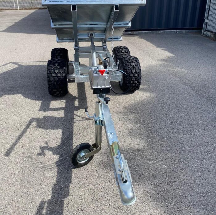 Remorque quad 2 essieux benne hydraulique manuelle PTC 900 kg – Image 6